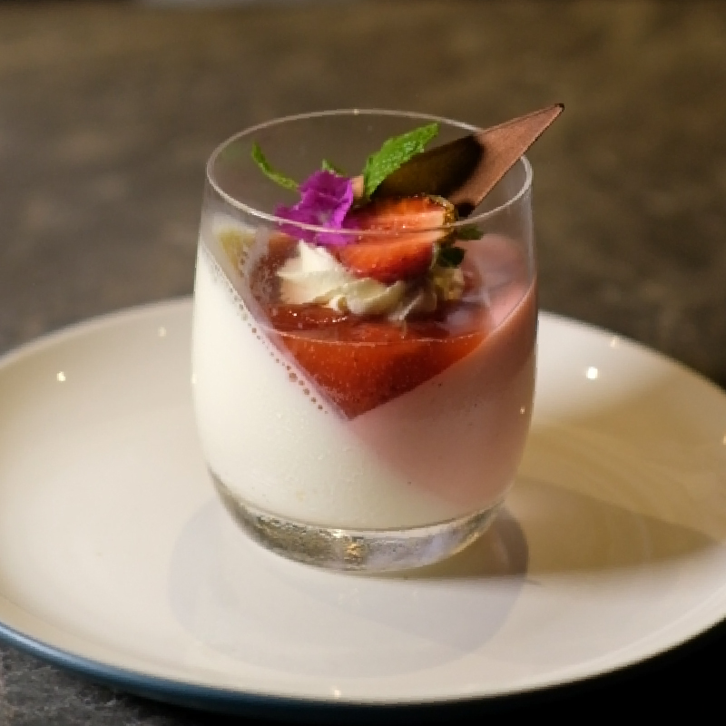Vanilla Strawberry Panna Cota