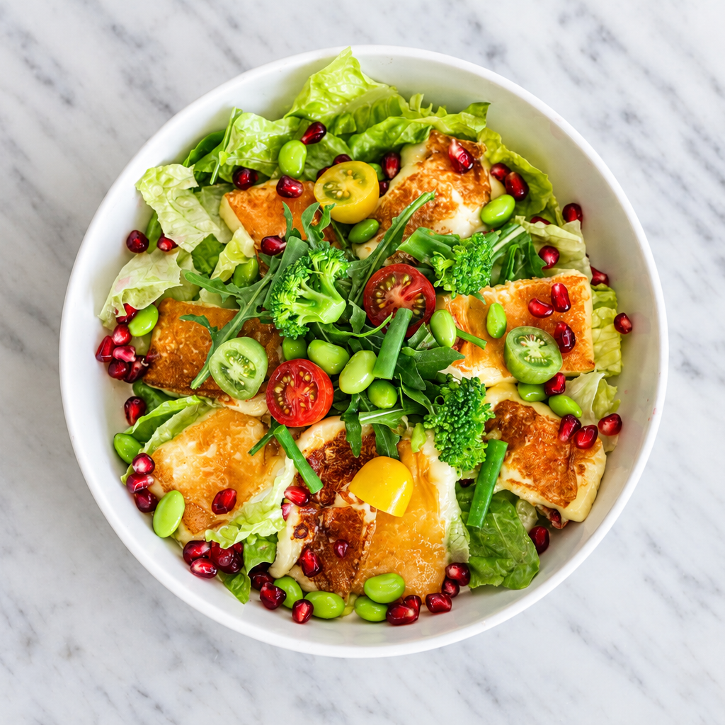Grilled Halloumi & Pomegranate Salad