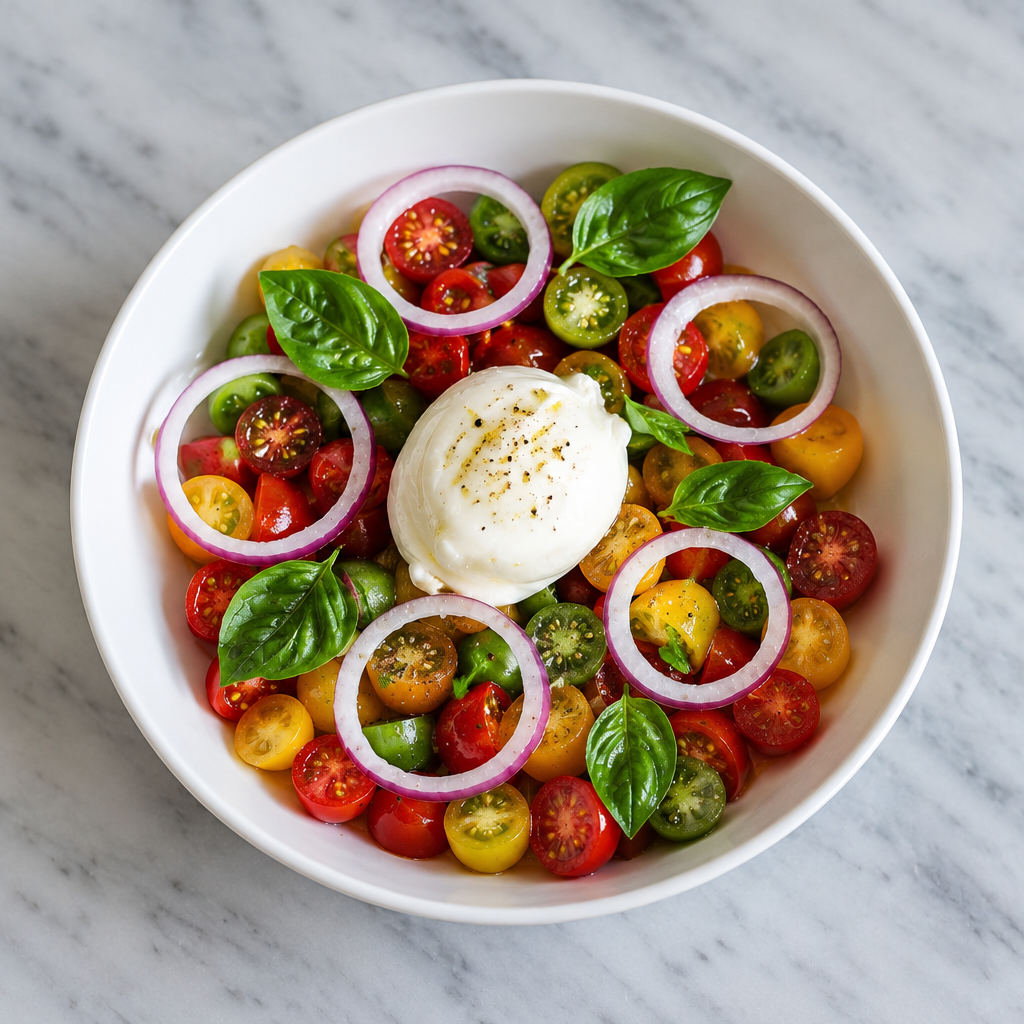 Burrata with Cherry Tomato & Basil
